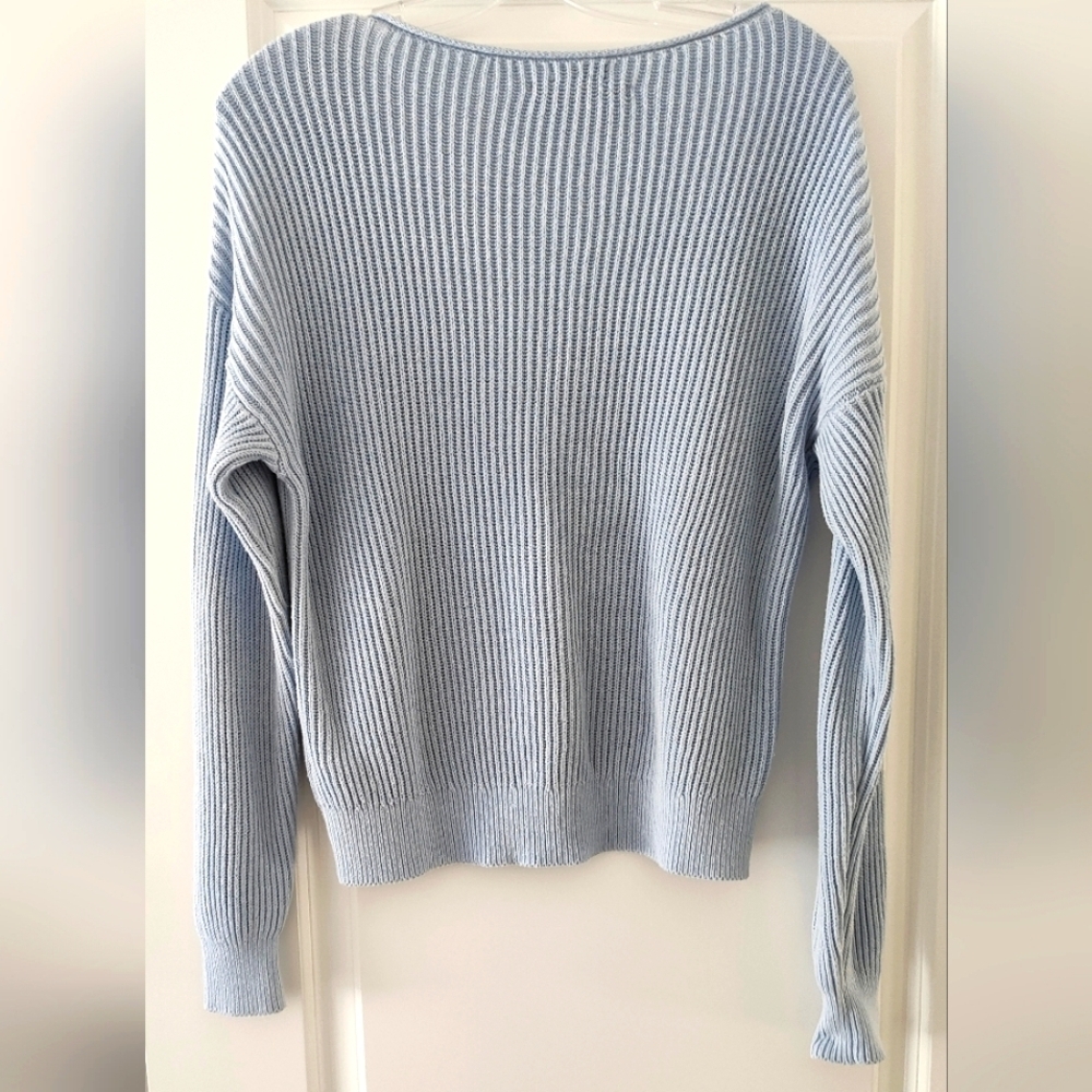 Abercrombie & Fitch Cotton Long Sleeve Blue Sweater Size XS - Picture 2 of 5
